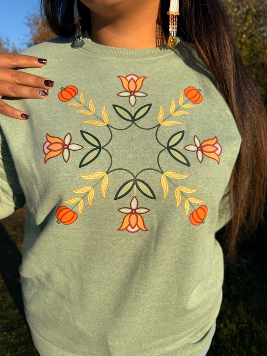 Cozy in Autumn — Sage green crewneck 🌿🧸