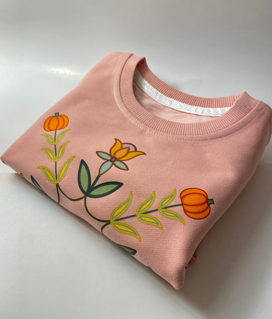 kids & toddler — Cozy in Autumn florals/pumpkin crewneck 🍂