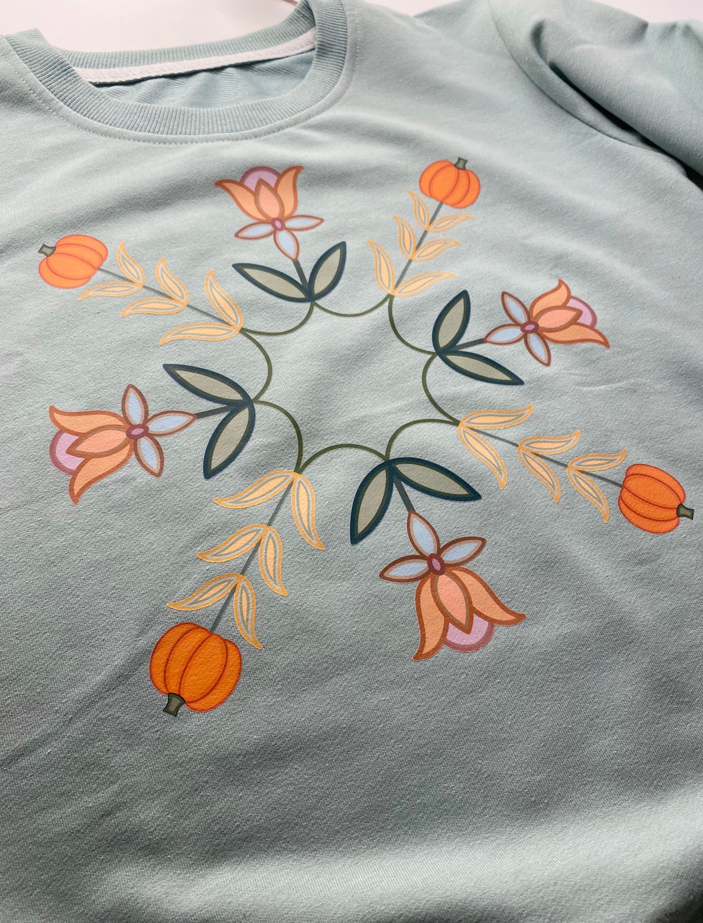 kids & toddler — Cozy in Autumn florals/pumpkin crewneck 🍂