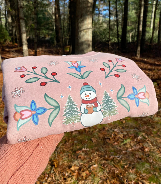 Cozy Winter & Frosted Florals crewneck sweater ☃️