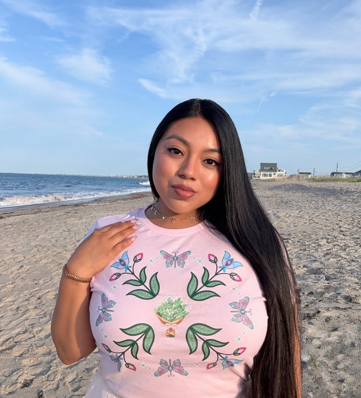 Florals & Flutter tee 🦋🌿