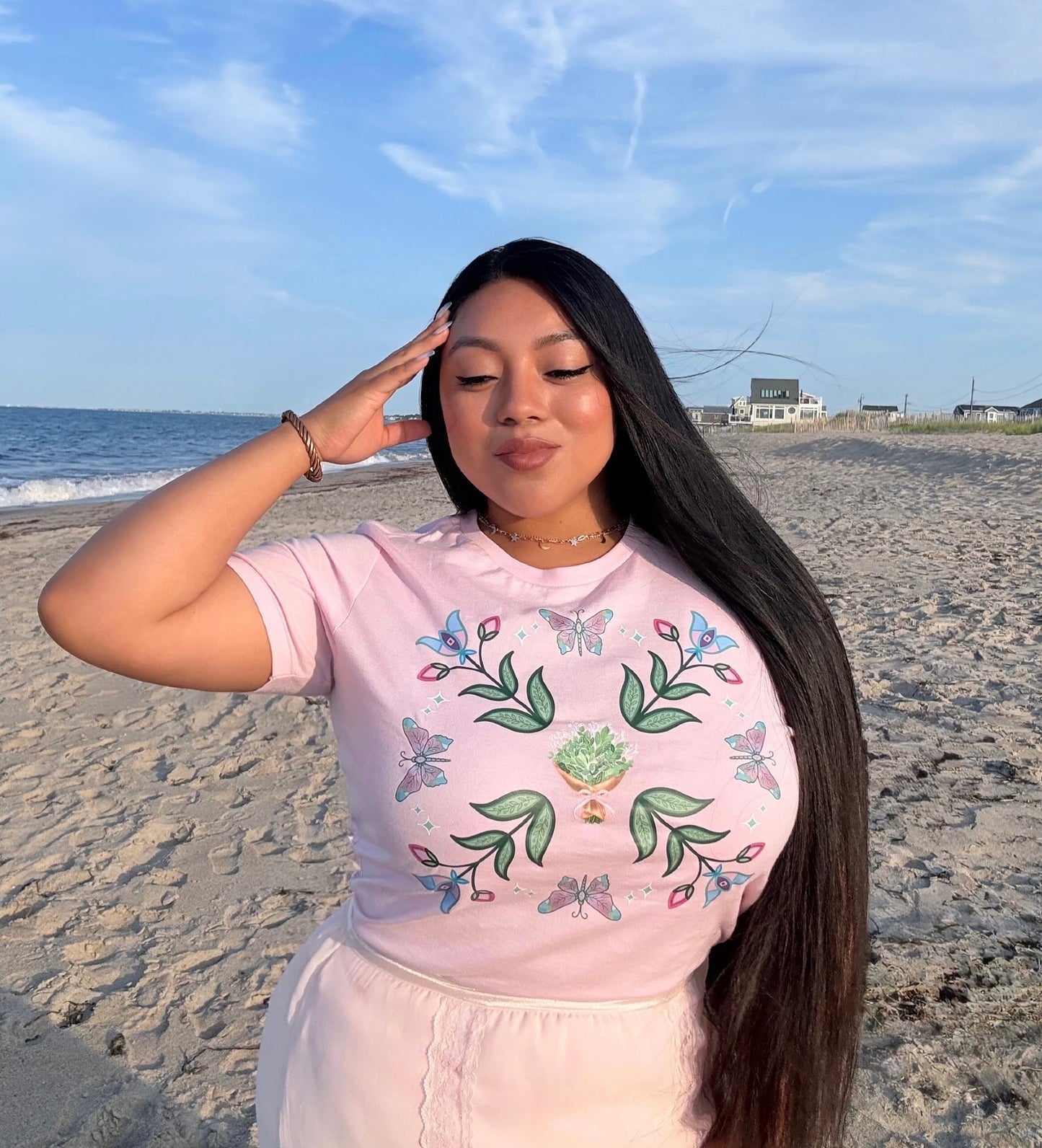 Florals & Flutter tee 🦋🌿
