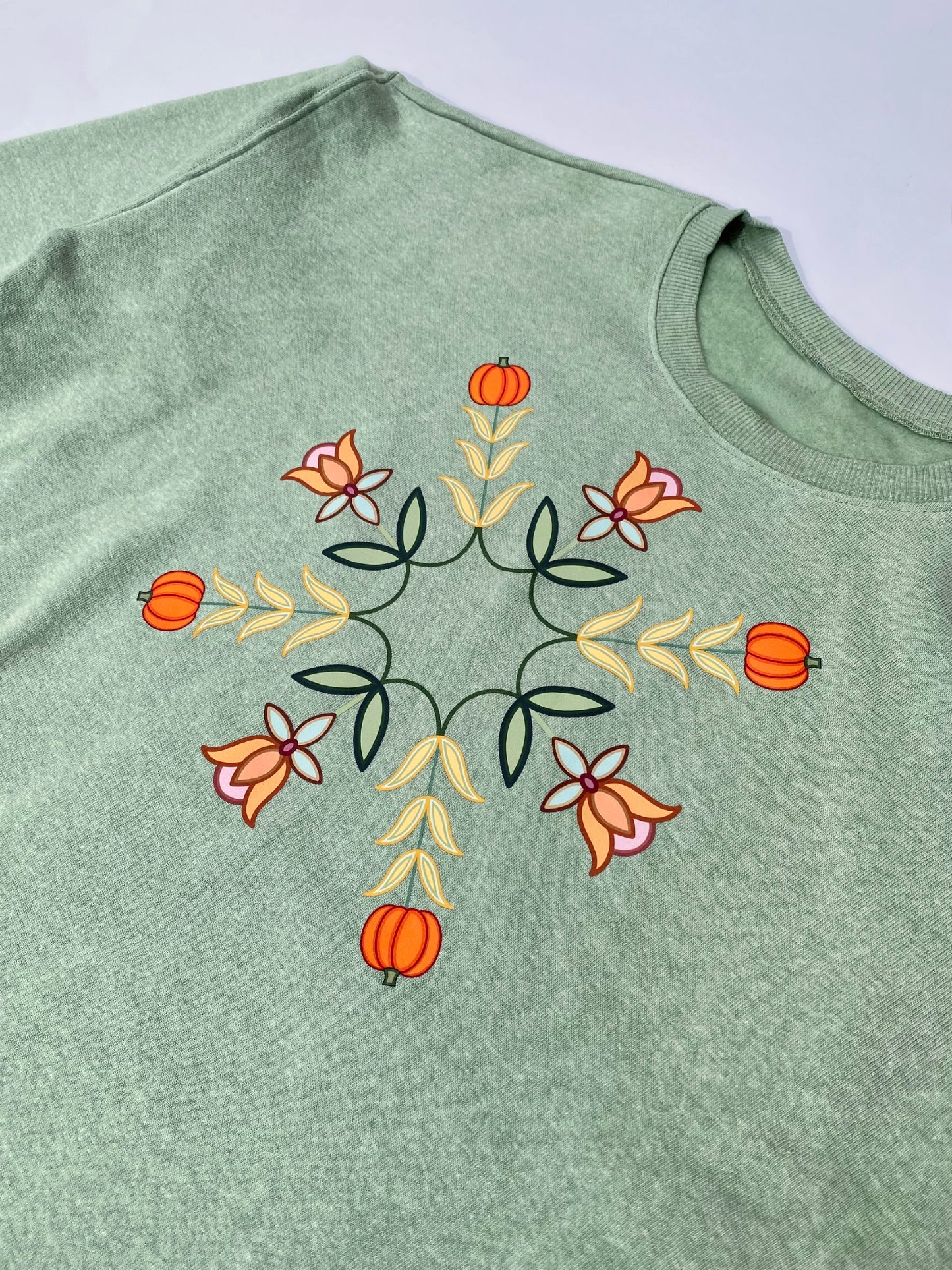 Cozy in Autumn — Sage green crewneck 🌿🧸