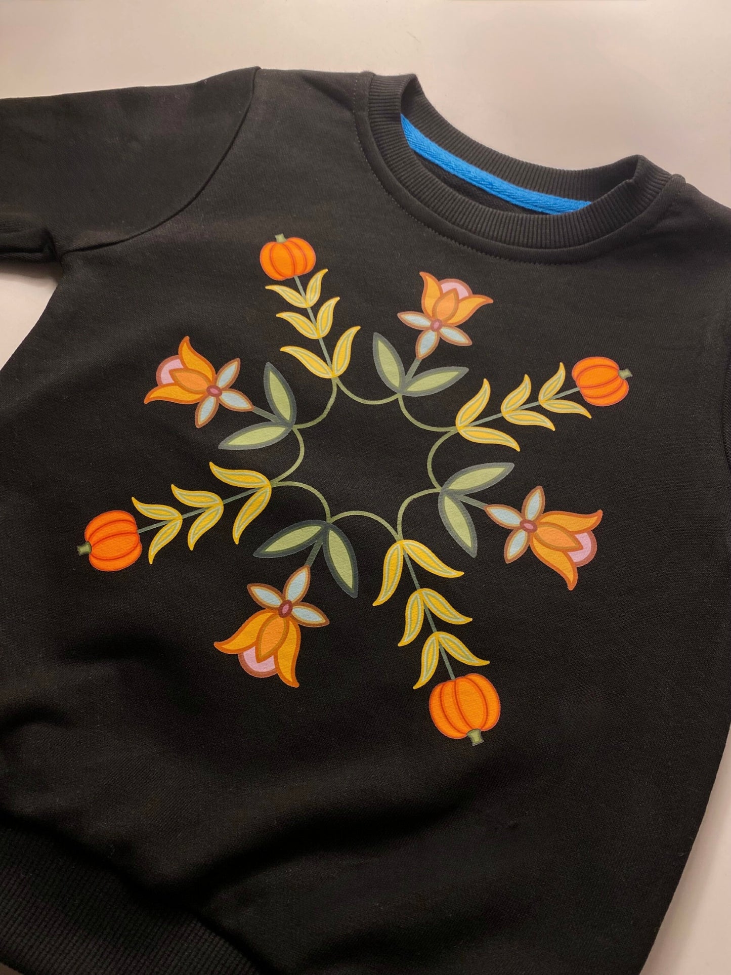 kids & toddler — Cozy in Autumn florals/pumpkin crewneck 🍂