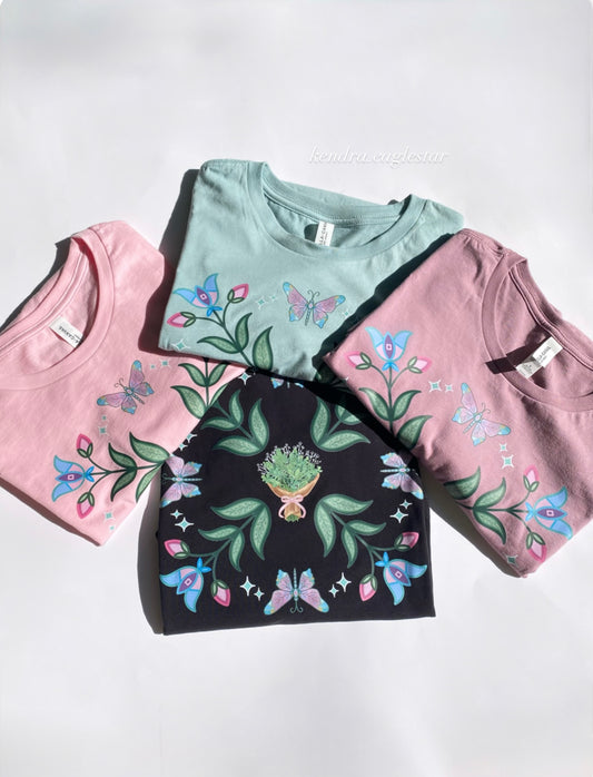 Florals & Flutter tee 🦋🌿