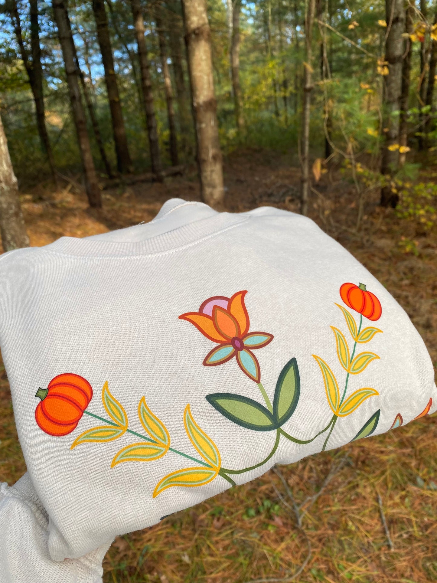 Cozy in Autumn — Oatmeal Tan crewneck 🧸🤎🎃